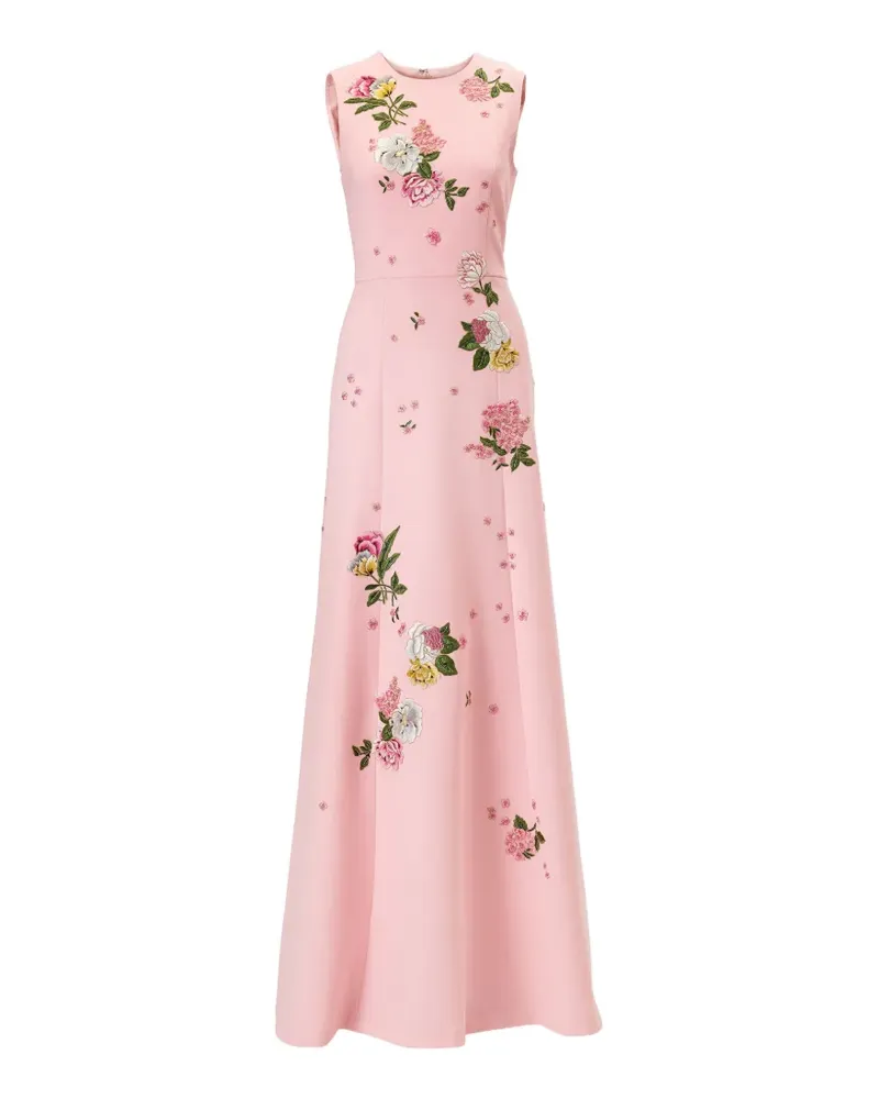 Carolina Herrera New York floral-embroidered maxi dress - Rosa Rosa