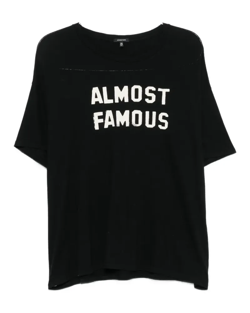 R13 slogan-print T-shirt - Schwarz Schwarz