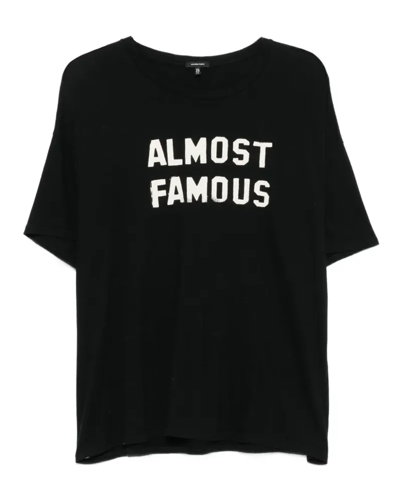 R13 T-Shirt mit Slogan-Print - Schwarz Schwarz