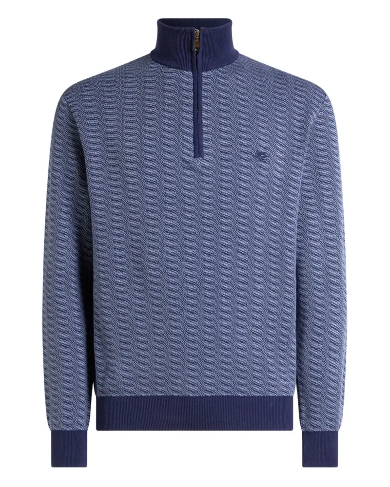 Etro Jacquard-Pullover mit Reißverschluss - Blau Blau