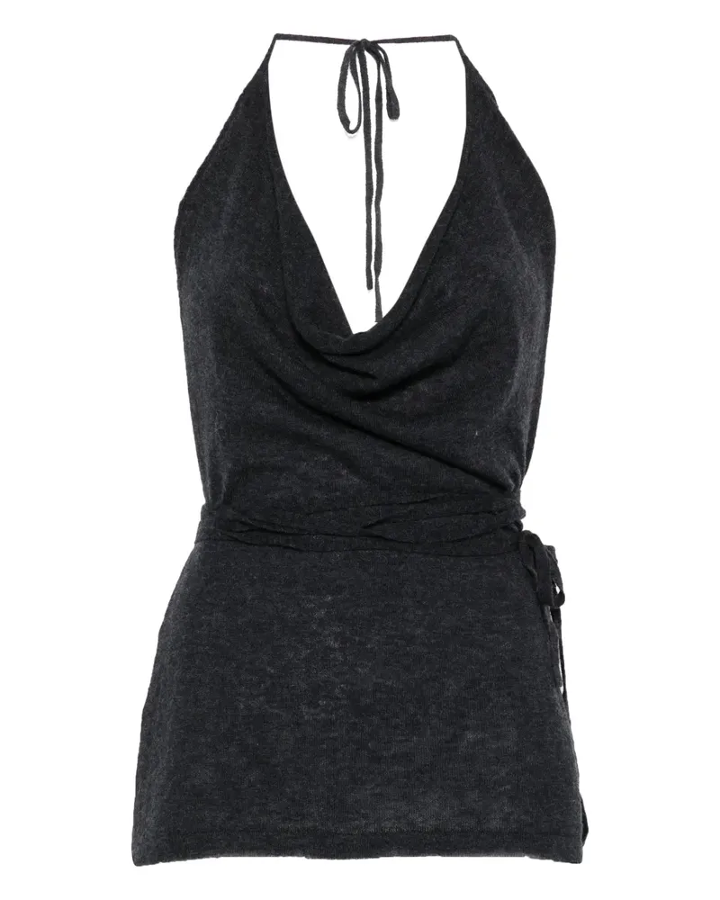 CORDERA halterneck tie top - Grau Grau