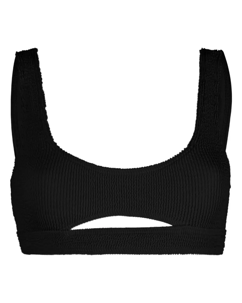 bond-eye Scout Bikinioberteil mit Knitteroptik - Schwarz Schwarz