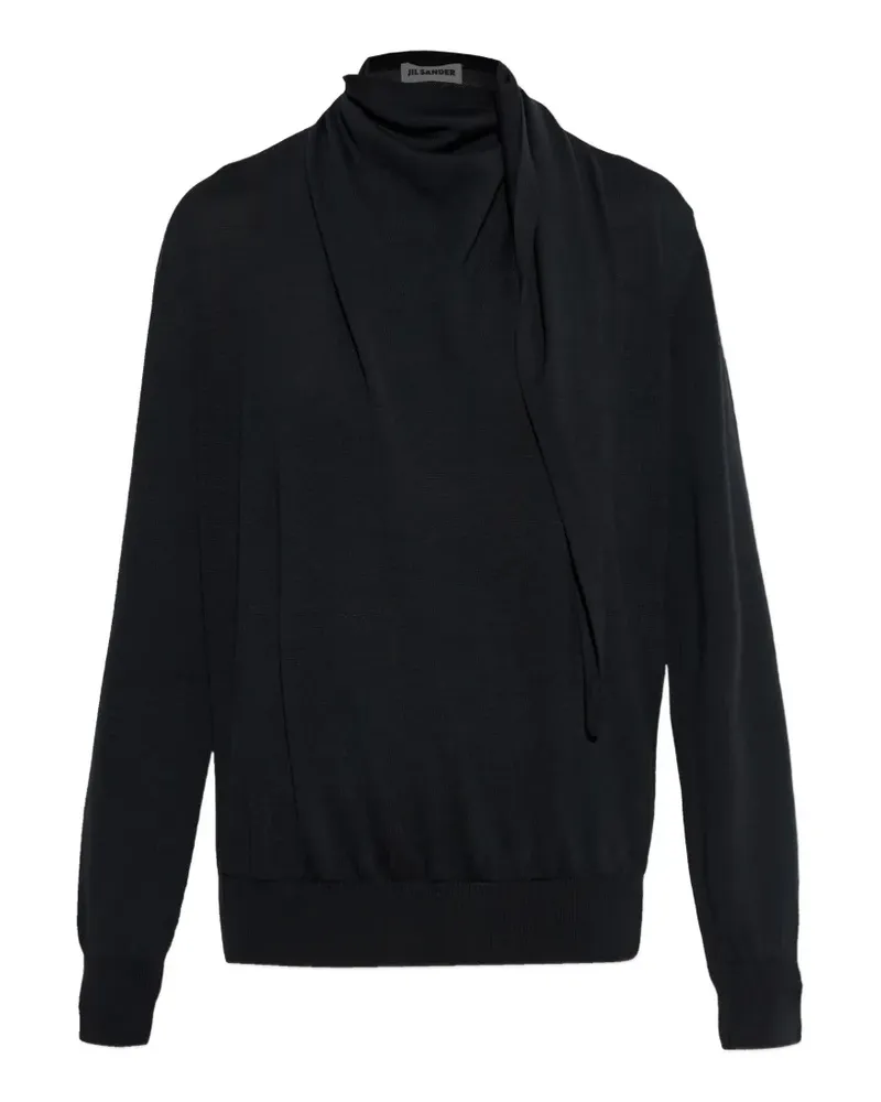 Jil Sander roll-neck draped sweater - Schwarz Schwarz