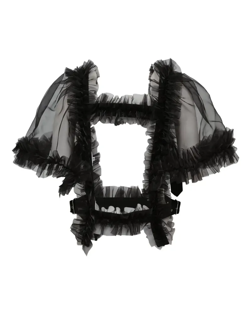 Noir Kei Ninomiya ruffled organdy vest - Schwarz Schwarz
