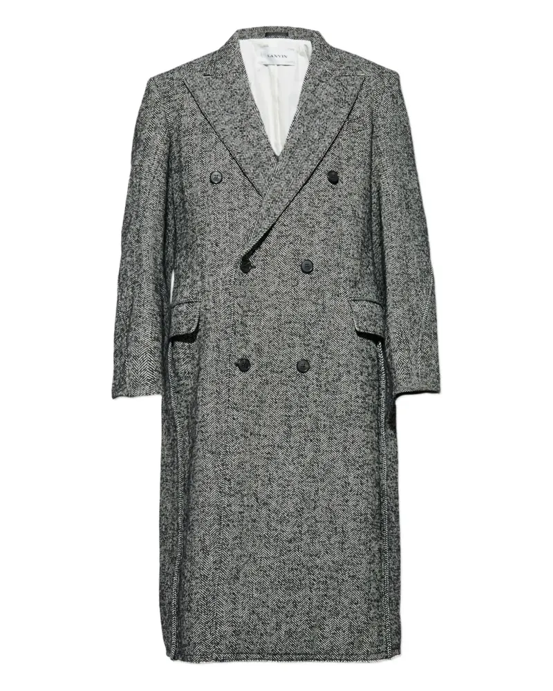 Lanvin herringbone double-breasted coat - Grau Grau
