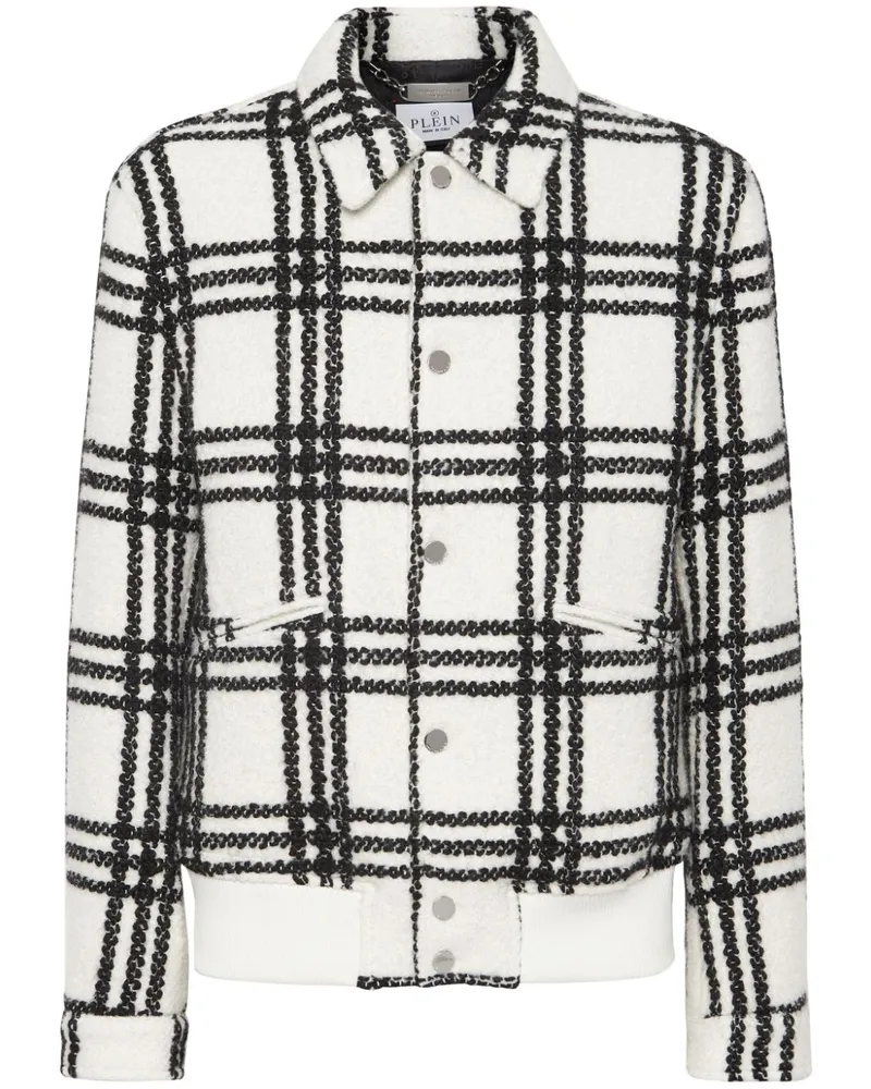 Philipp Plein Gothic Plein Bomberjacke - Weiß Weiß