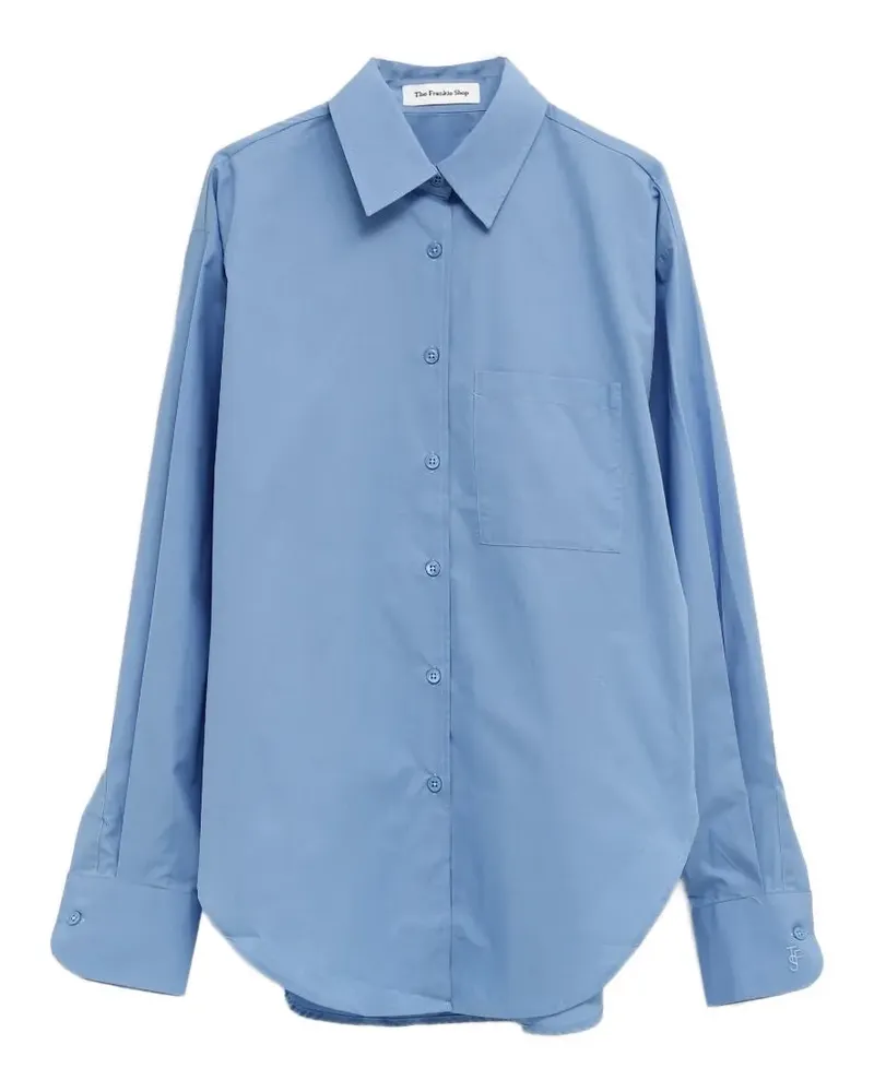 FRANKIE Shop Lui Hemd mit abgerundetem Saum - Blau Blau