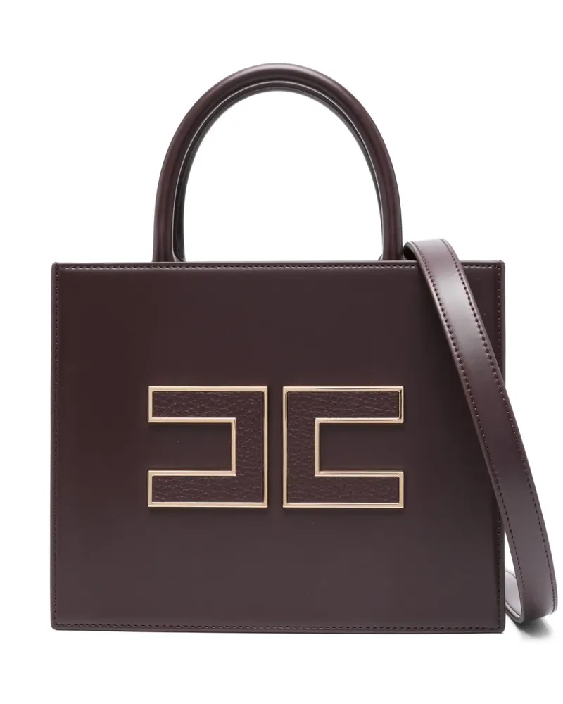 Elisabetta Franchi Kleine Handtasche mit Logo-Prägung - Rot Rot