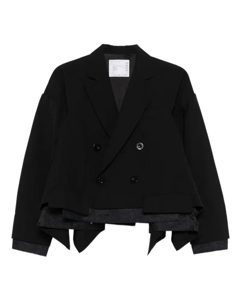 Sacai double-breasted jacket - Schwarz Schwarz