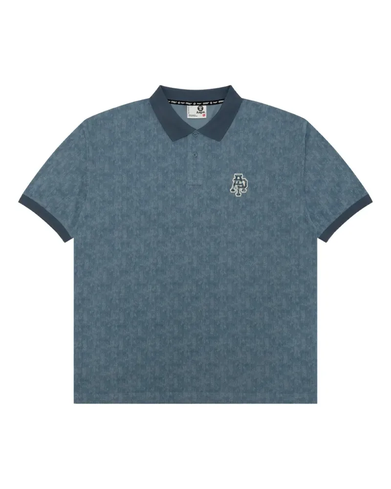 BAPE logo-appliqué polo shirt - Blau Blau