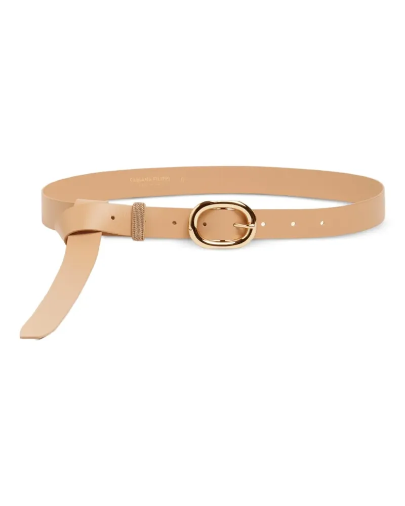 Fabiana Filippi oval buckle belt - Nude Nude