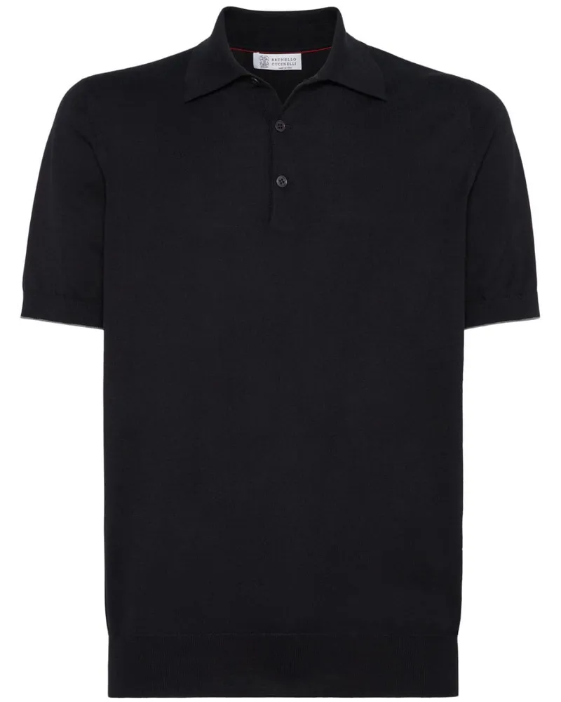 Brunello Cucinelli Klassisches Poloshirt - Schwarz Schwarz