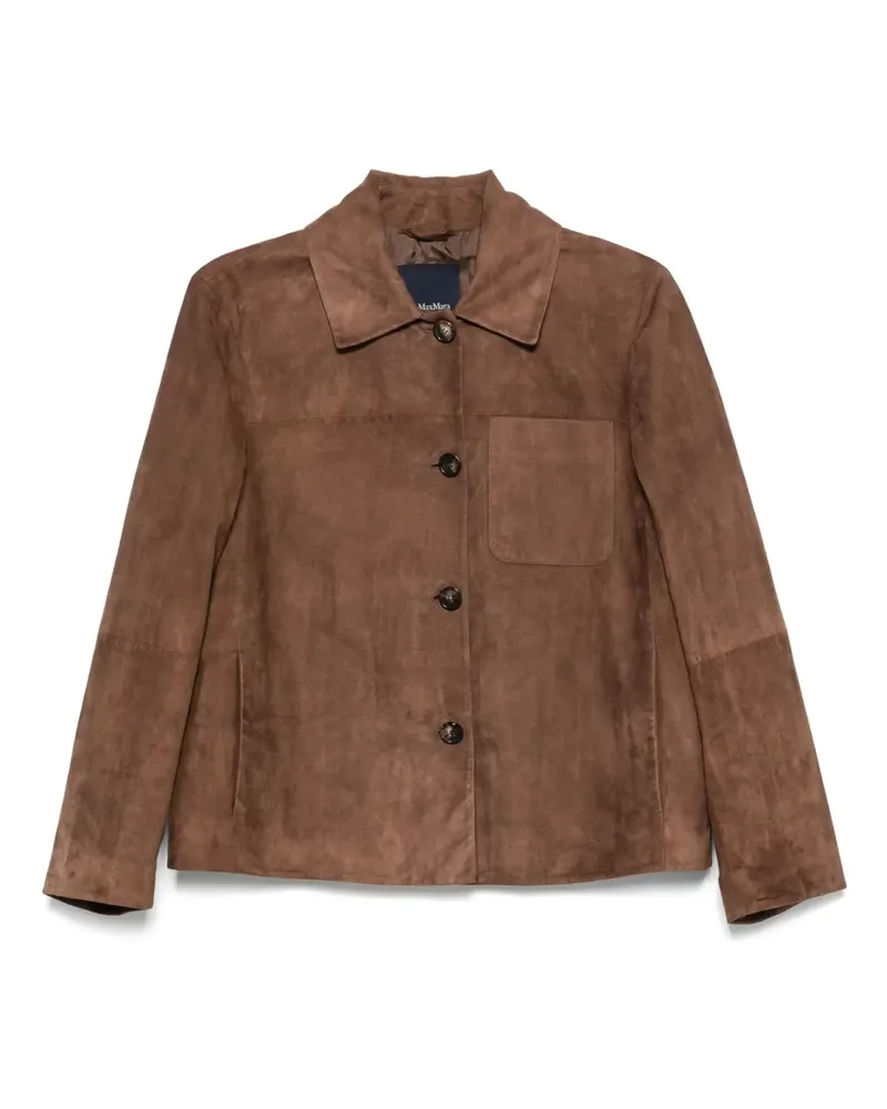 Max Mara Klassische Lederjacke - Braun Braun