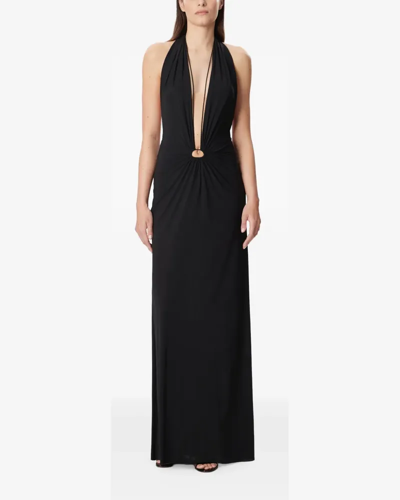 Amazuìn Joele halter V-neck maxi dress - Schwarz Schwarz