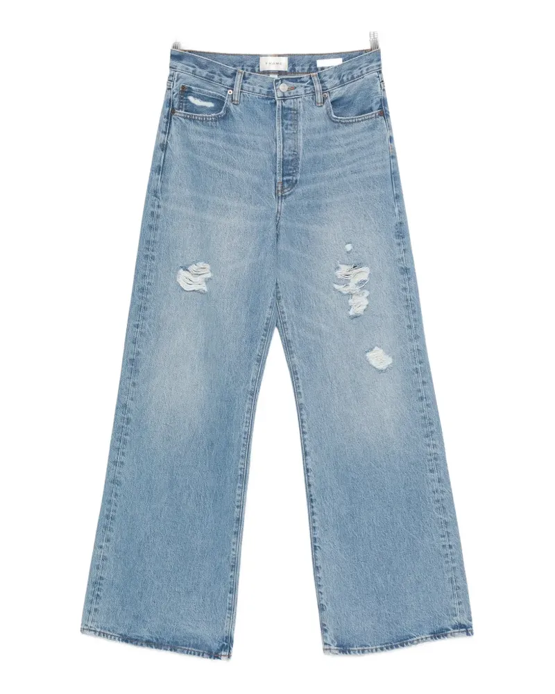 Frame Denim The Loose distressed wide-leg jeans - Blau Blau
