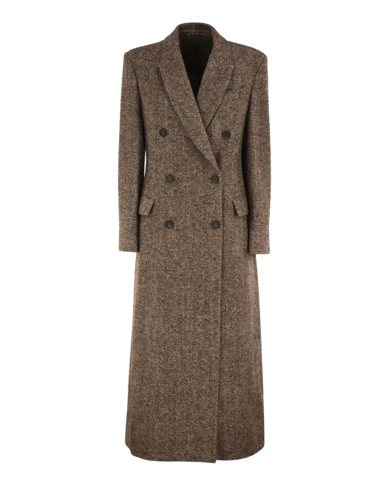 Brunello Cucinelli double-breasted herringbone coat - Braun Braun