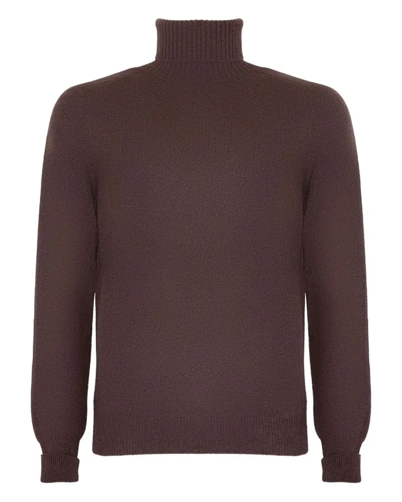 Fedeli Rollkragenpullover mit gerippten Details - Braun Braun