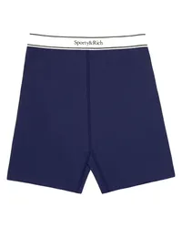 SPORTY & RICH Serif Shorts mit Logo-Bund Blau