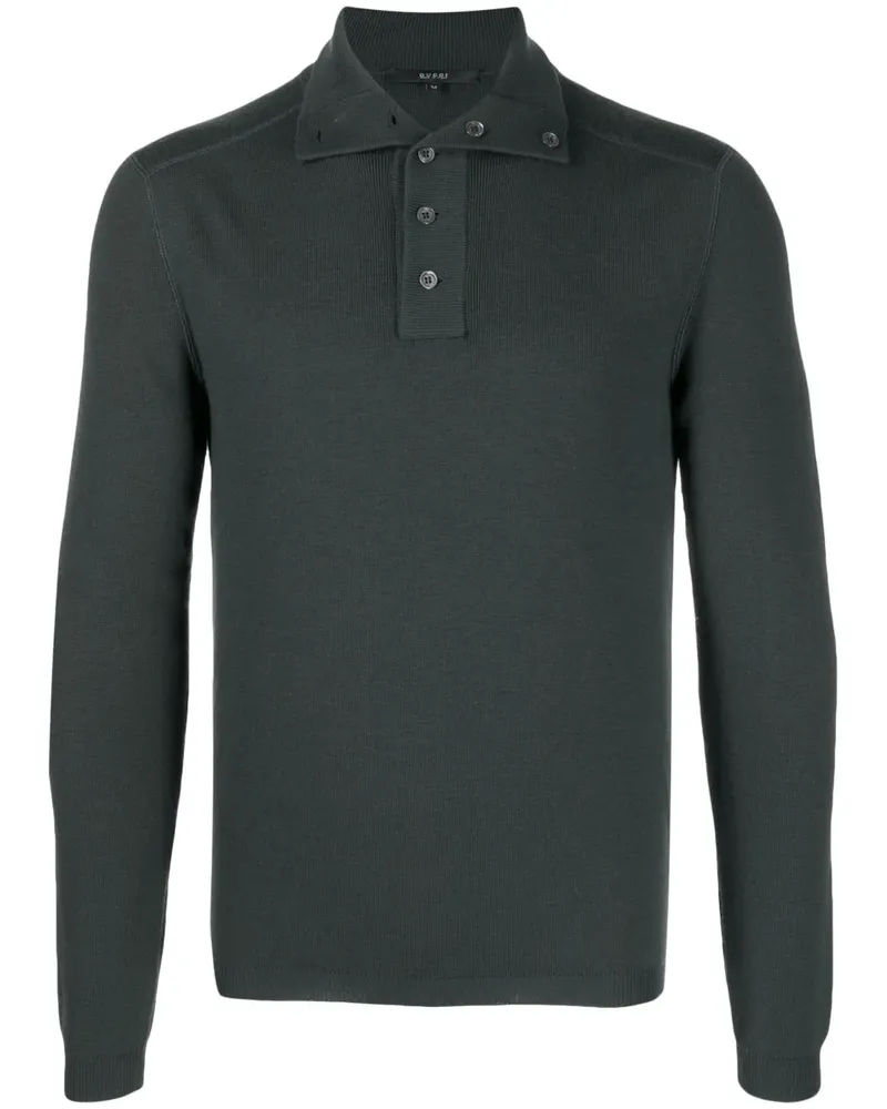 Gucci Fein gestricktes Poloshirt - Grün Grün