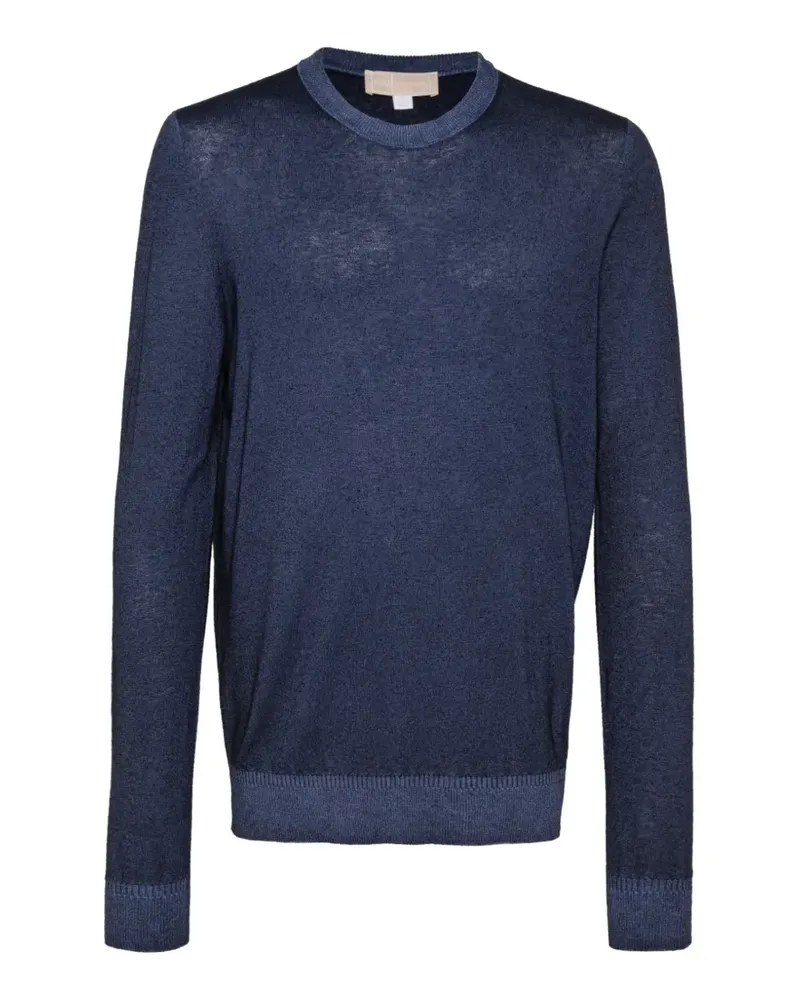 120% Lino Langärmeliger Pullover - Blau Blau