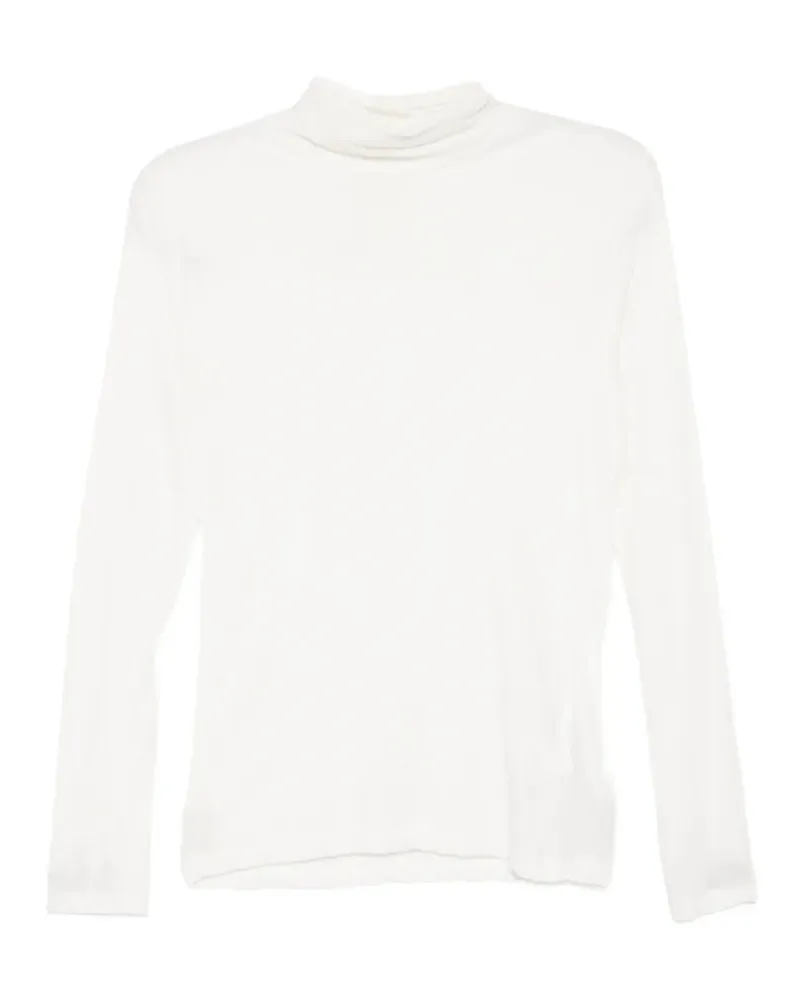 Yohji Yamamoto Oberteil mit Rollkragen - Weiß Weiß