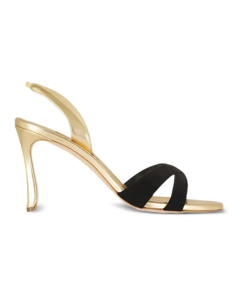 Manolo Blahnik Slingback-Sandalen mit überkreuzten Riemen - Gold Gold
