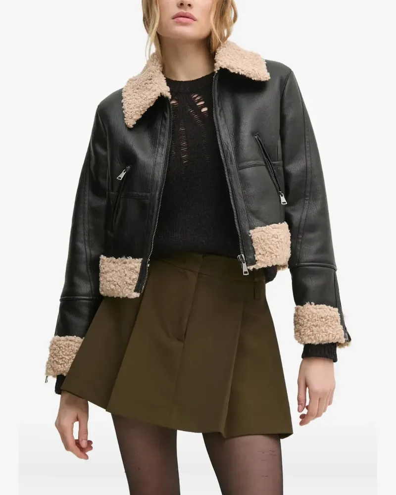 Sisley Jacke aus Faux-Leder - Schwarz Schwarz