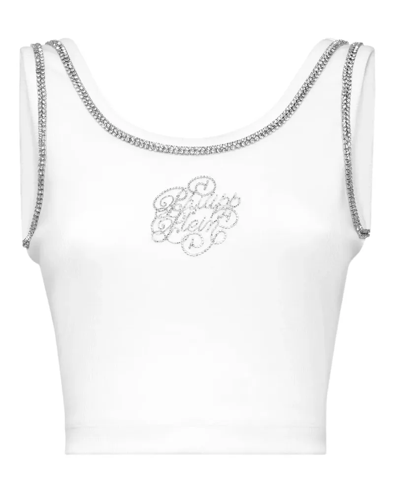 Philipp Plein Kristallverziertes Top - Weiß Weiß