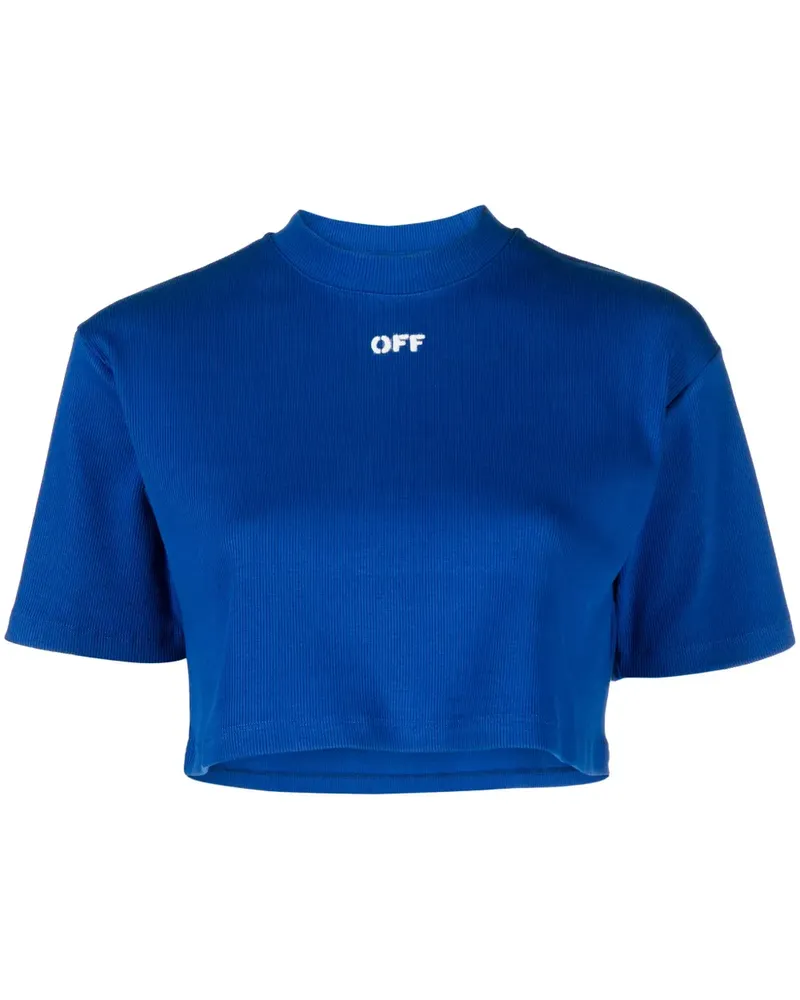 OFF-WHITE T-Shirt mit Logo-Print - Blau Blau