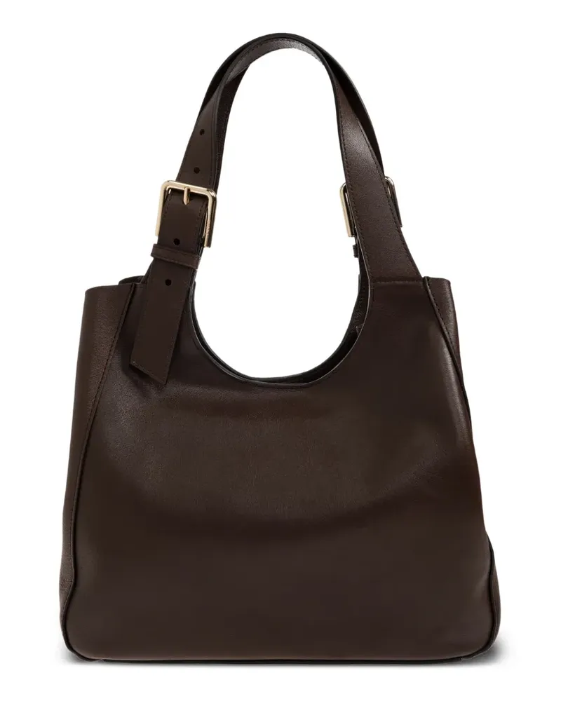 Furla buckle-detail leather tote bag - Braun Braun