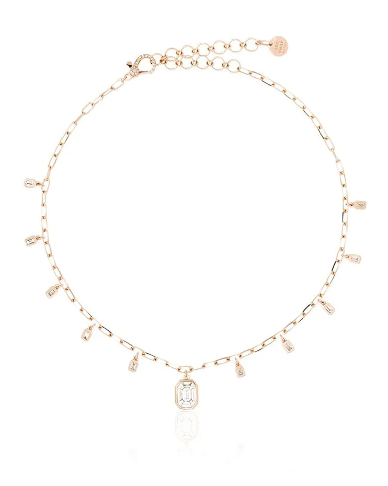 SHAY 18kt Rotgoldhalskette mit Diamanten - Rosa Rosa
