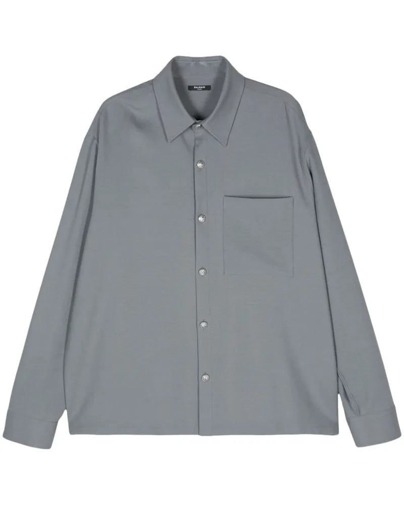 Balmain Hemd mit geprägten Knöpfen - Grau Grau