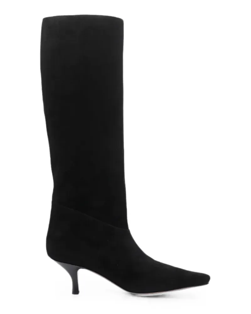Paris Texas Spitze Rose Stiefel - Schwarz Schwarz
