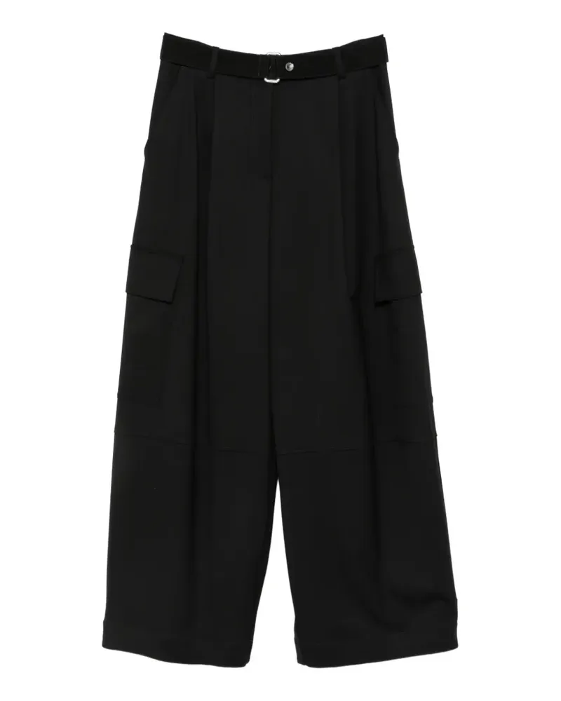 P.A.R.O.S.H. P.A.R.O H. Weite Cargohose mit Gürtel - Schwarz Schwarz