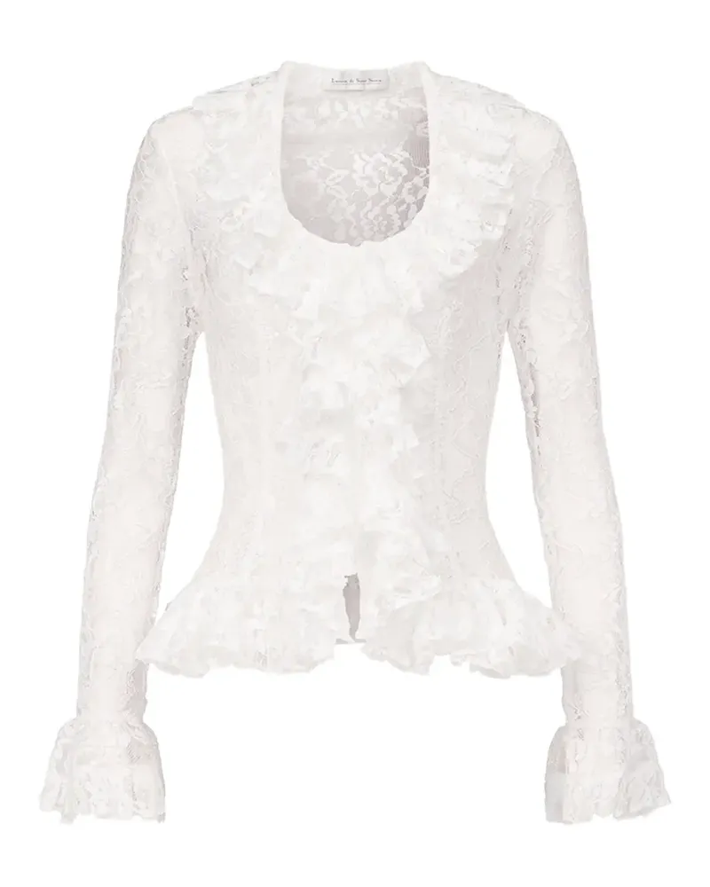 Ludovic de Saint Sernin ruffled lace top - Weiß Weiß