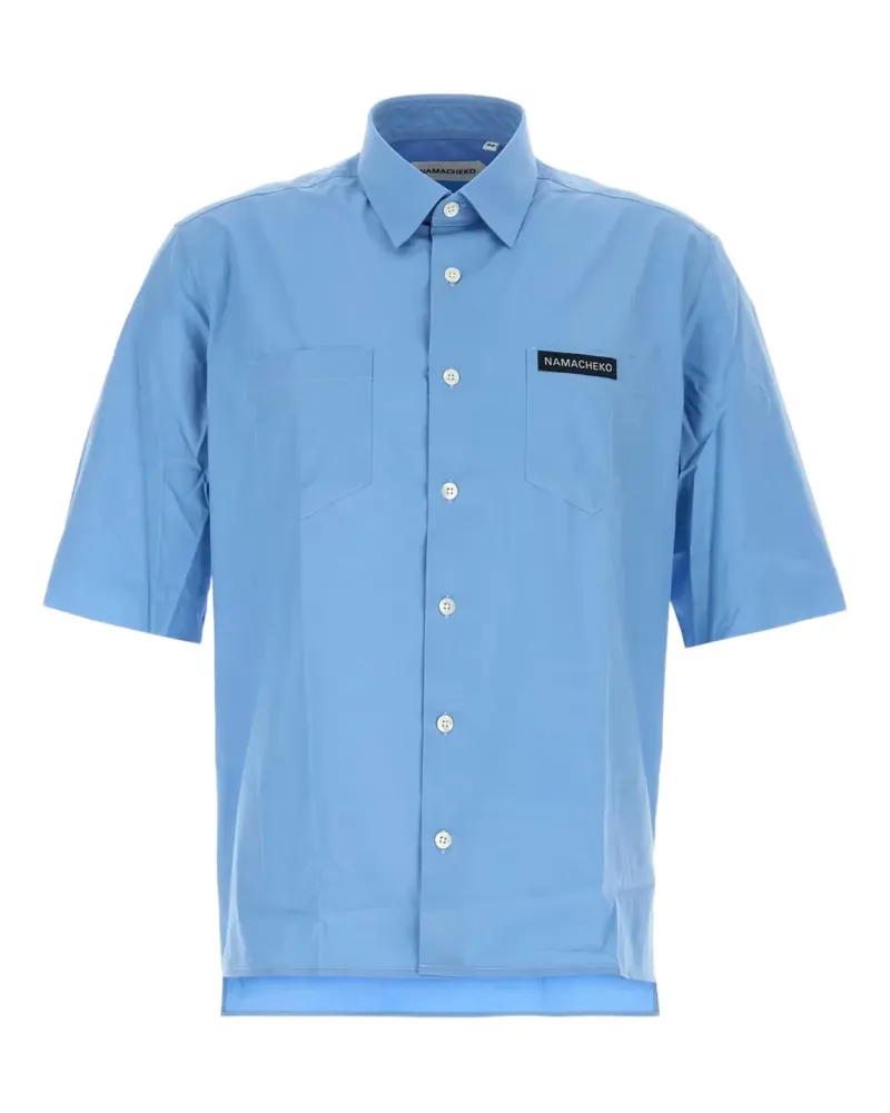 Namacheko Popeline-Hemd mit aufgesetzter Tasche - Blau Blau