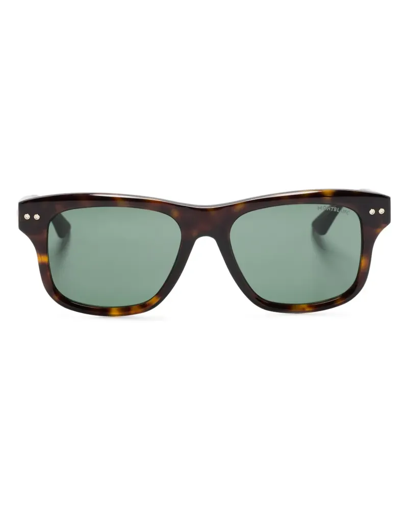 Montblanc Eckige Sonnenbrille in Schildpattoptik - Braun Braun