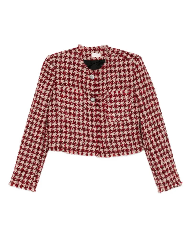 Liu Jo Tweed-Jacke mit Hahnentrittmuster - Nude Nude