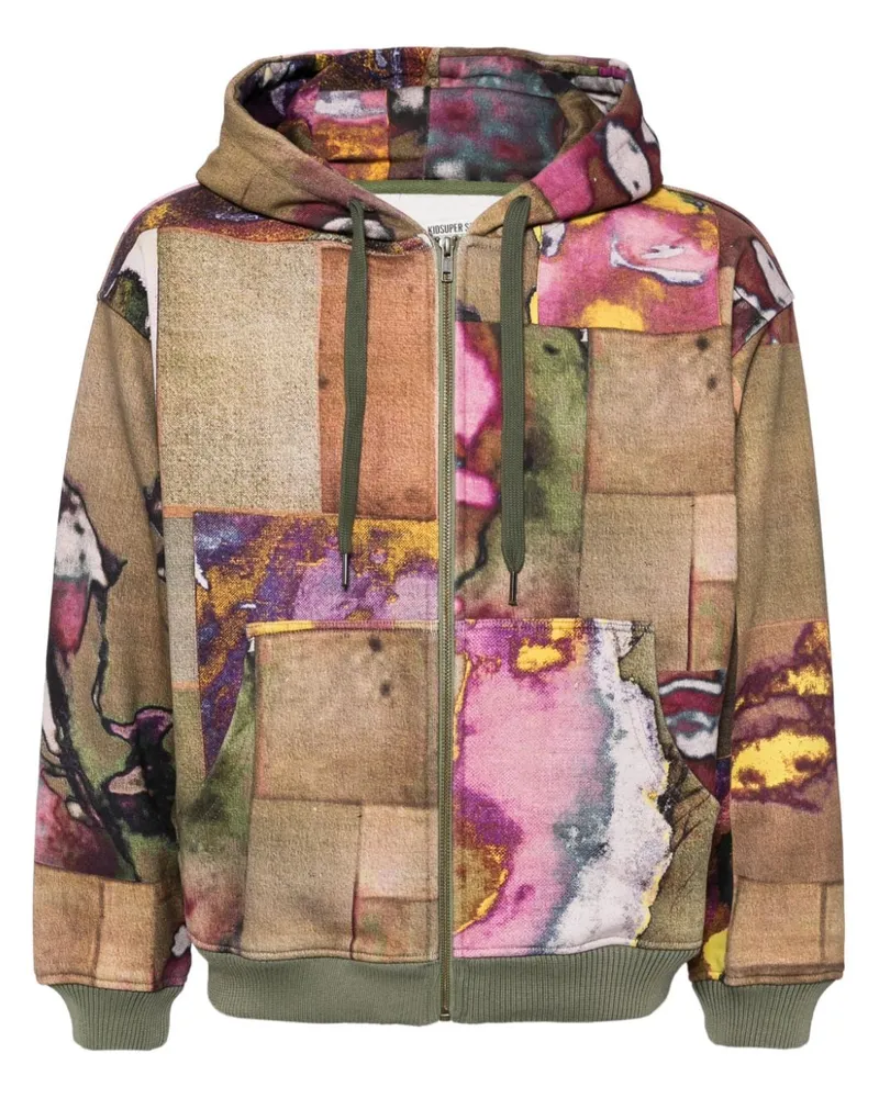 KidSuper Faces Collage Kapuzenjacke - Braun Braun