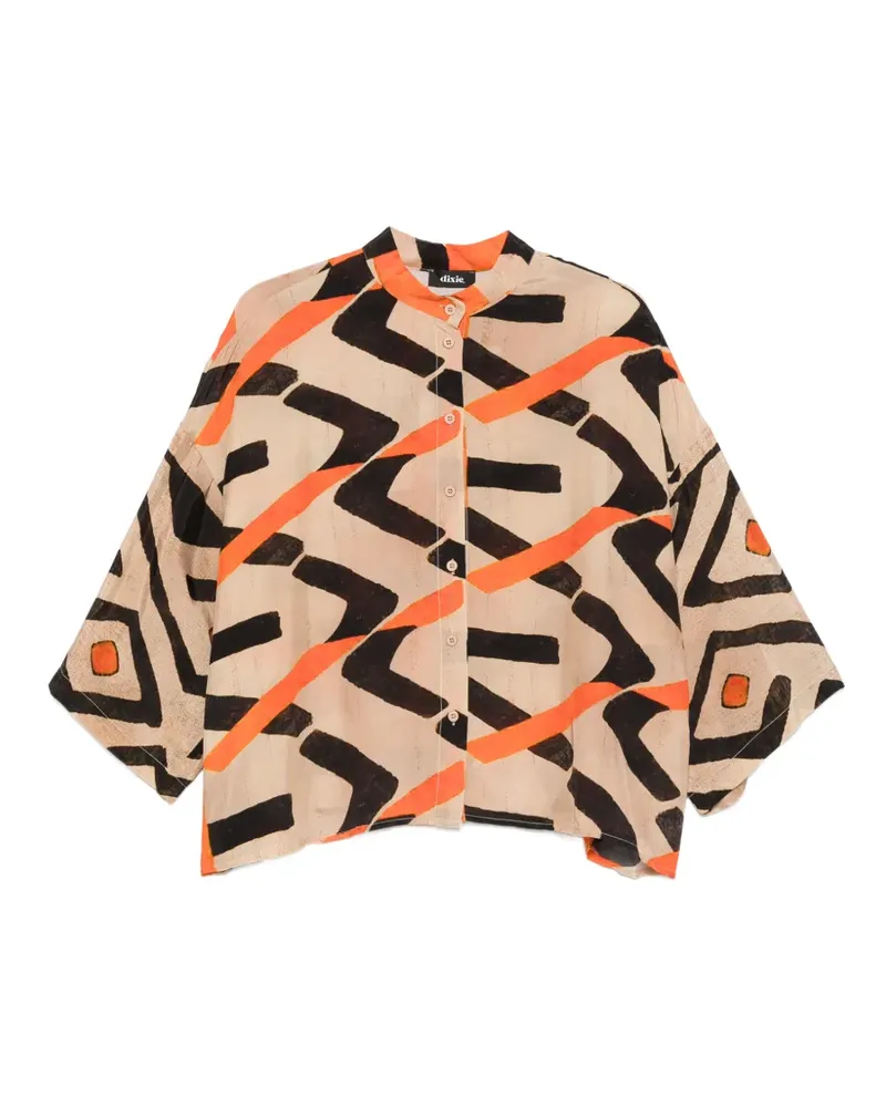 Dixie abstract-print cotton shirt - Nude Nude