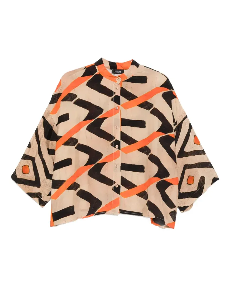 Dixie abstract-print cotton shirt - Nude Nude
