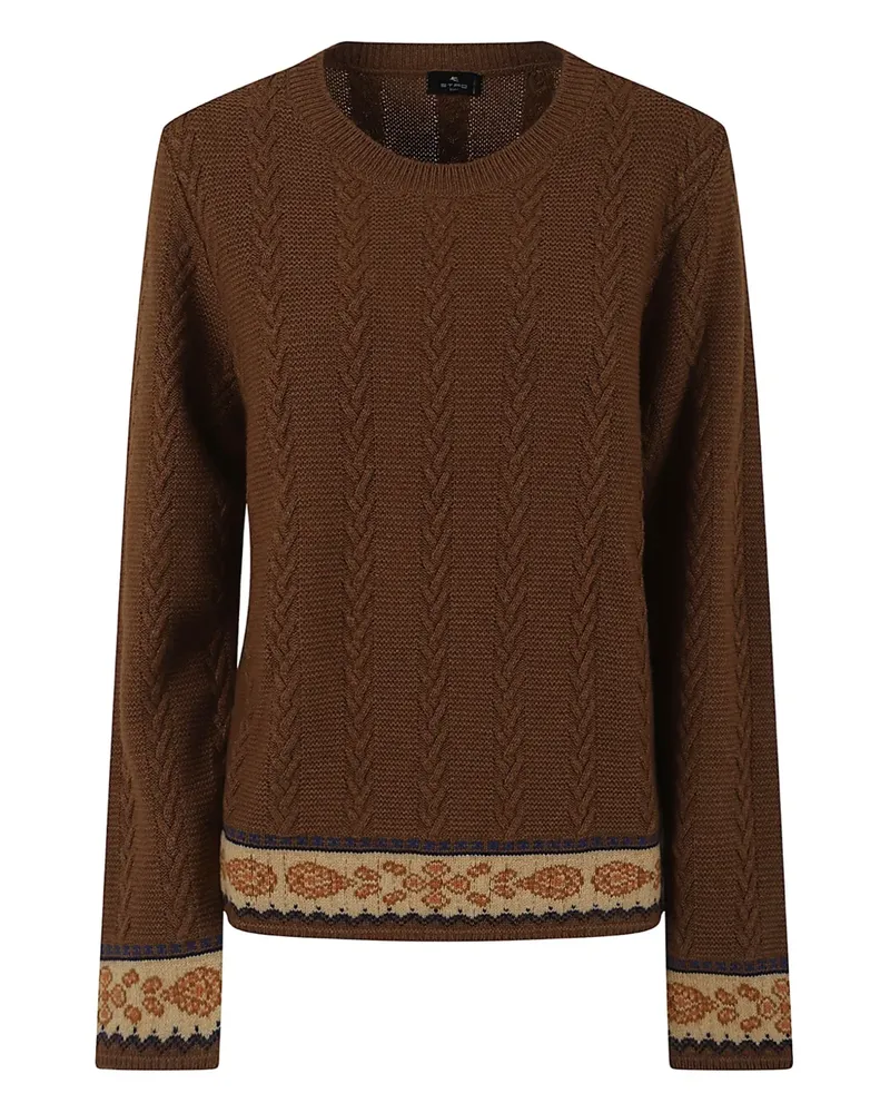 Etro Oberteil mit Zopfmuster - Braun Braun