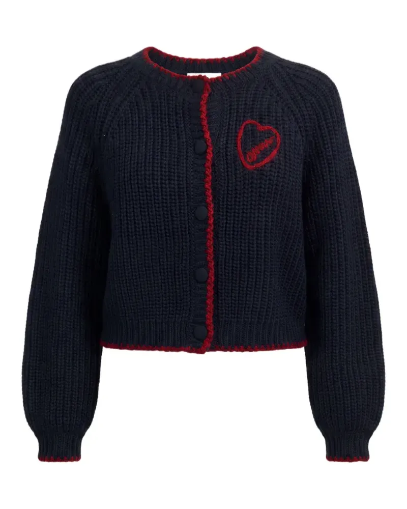 Cinq à Sept Millie Amour heart-embroidered cardigan - Blau Blau