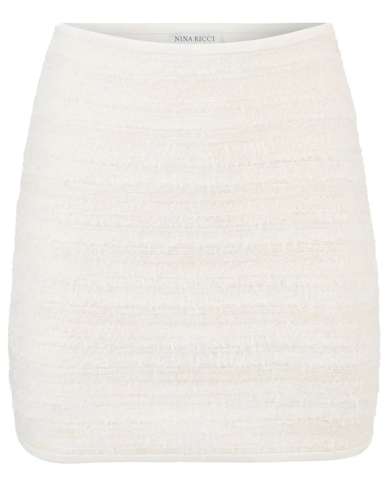 Nina Ricci Minirock aus Tweed - Weiß Weiß