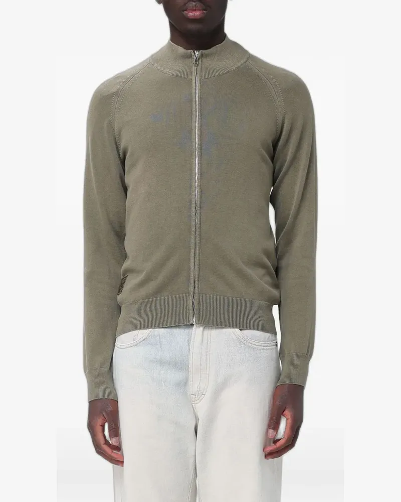 Blauer zip-up cotton cardigan - Grün Grün
