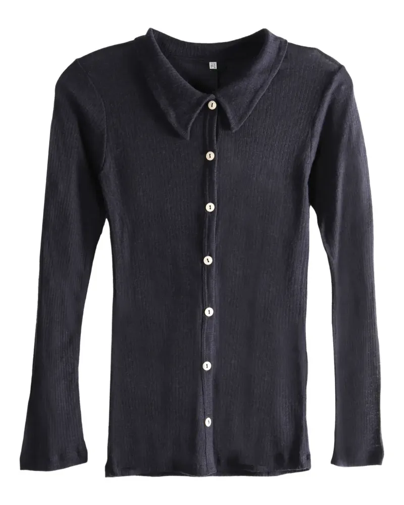 Baserange buttoned collared top - Schwarz Schwarz