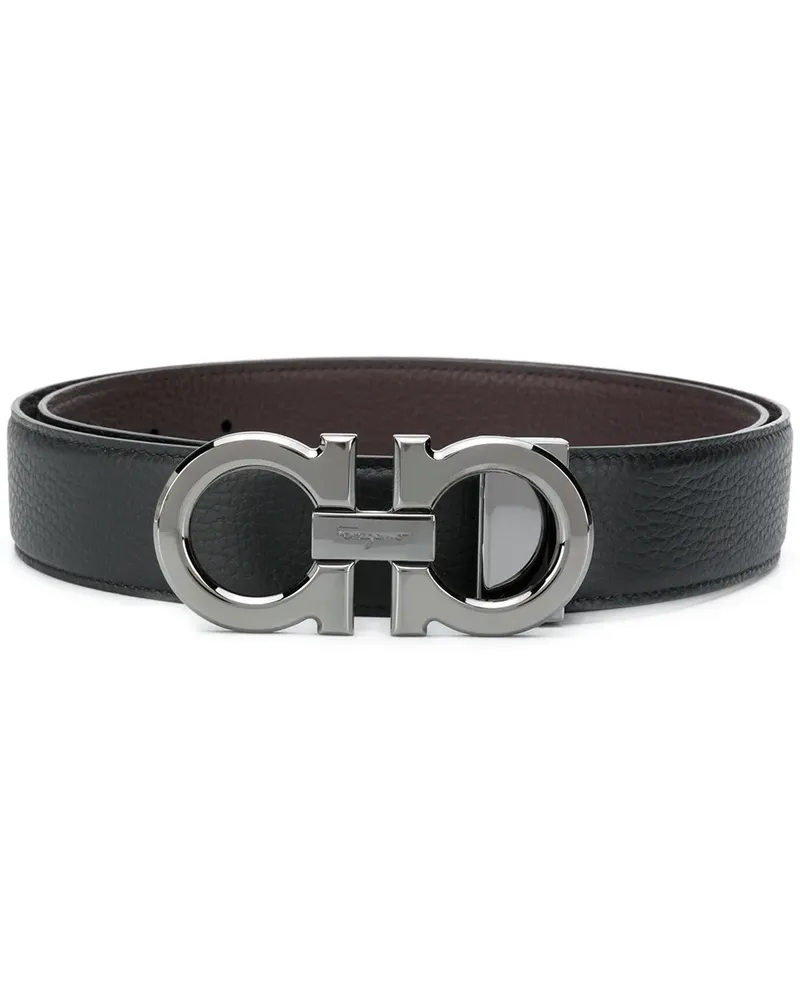 Ferragamo Wendbarer Gürtel mit Gancini-Schnalle - Schwarz Schwarz