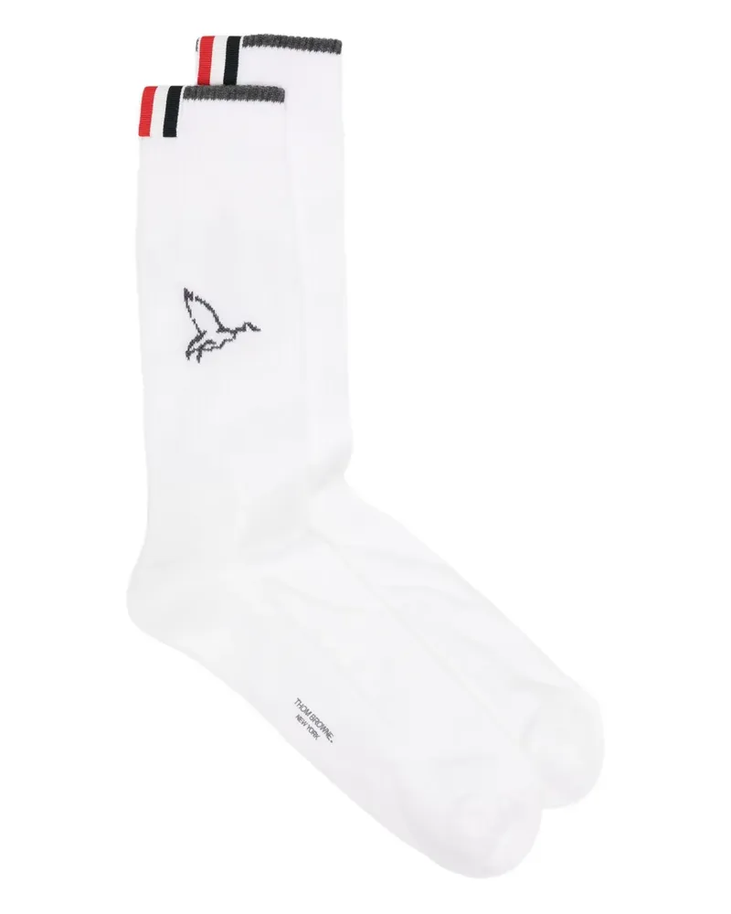 Thom Browne Socken mit Logo-Detail - Weiß Weiß