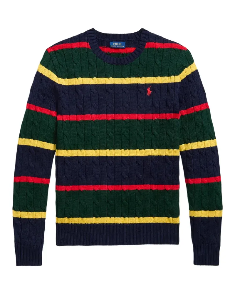 Ralph Lauren striped-pattern cable-knit sweater - Blau Blau