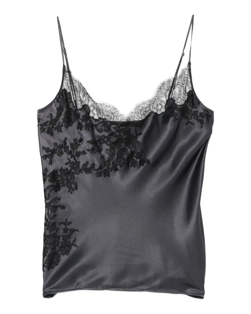 Carine Gilson Camisole-Top mit Spitzenbesatz - Blau Blau
